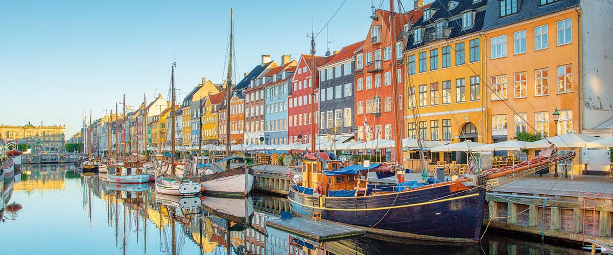 The historic buildings of Nyhavn in Copenhagen, Denmark 